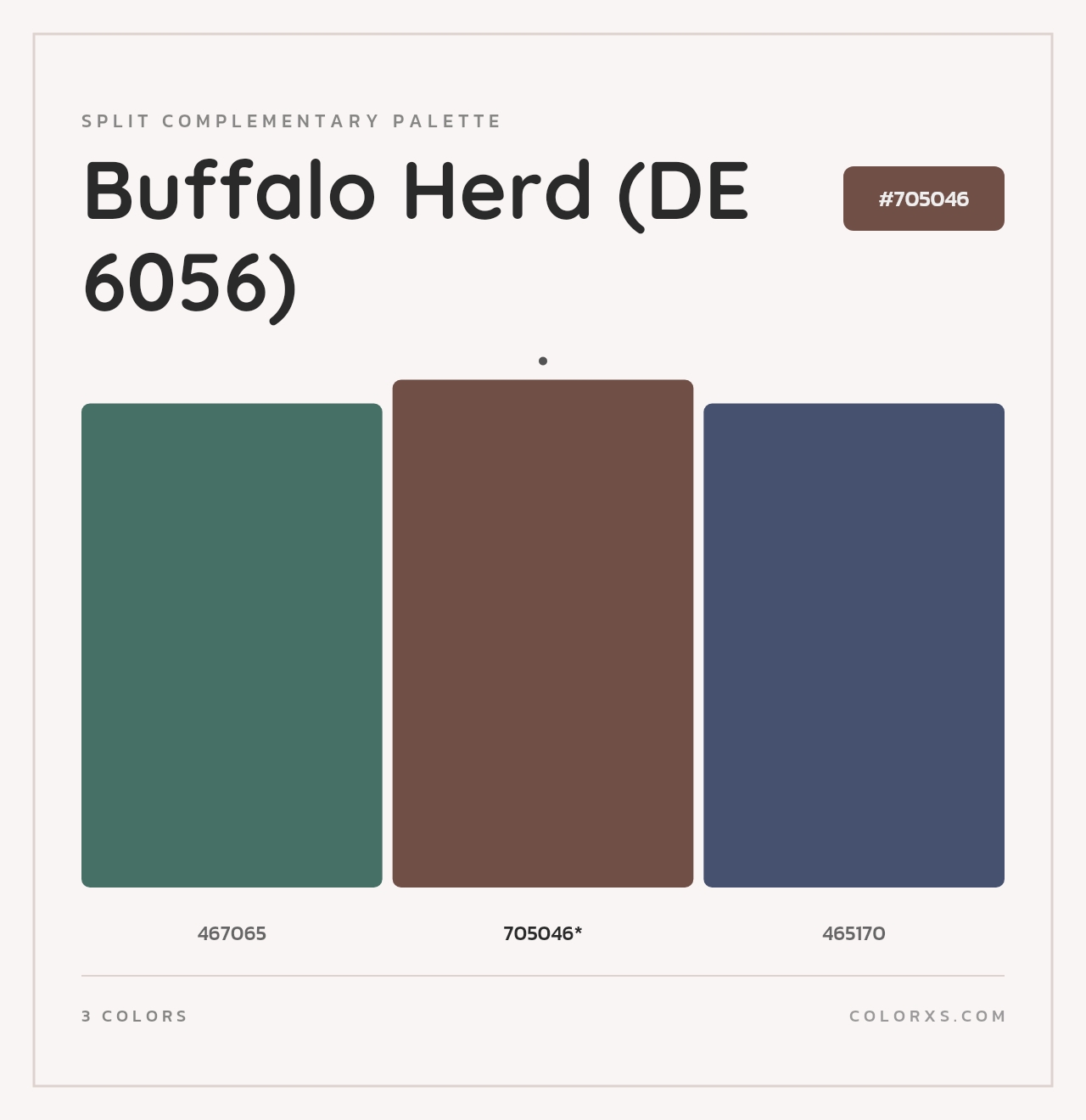 Buffalo Herd (DE 6056) - Split-Complementary Color Palette