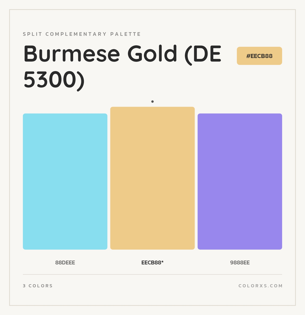 Burmese Gold (DE 5300) - Split-Complementary Color Palette