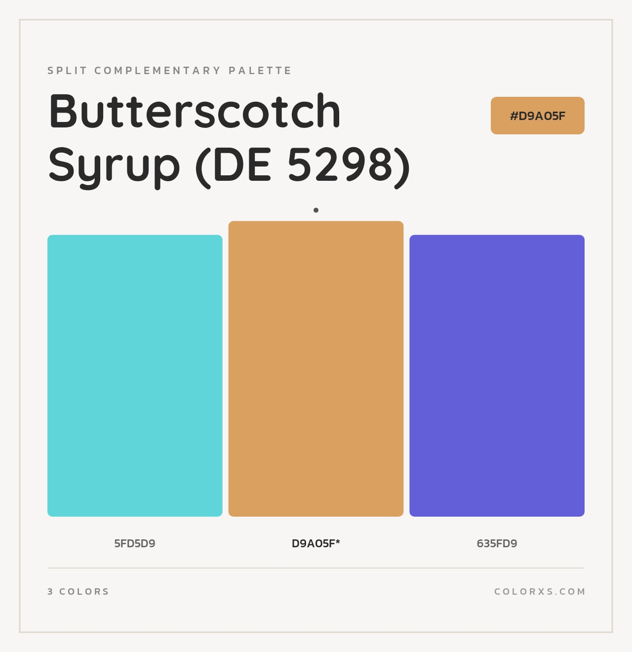 Butterscotch Syrup (DE 5298) - Split-Complementary Color Palette