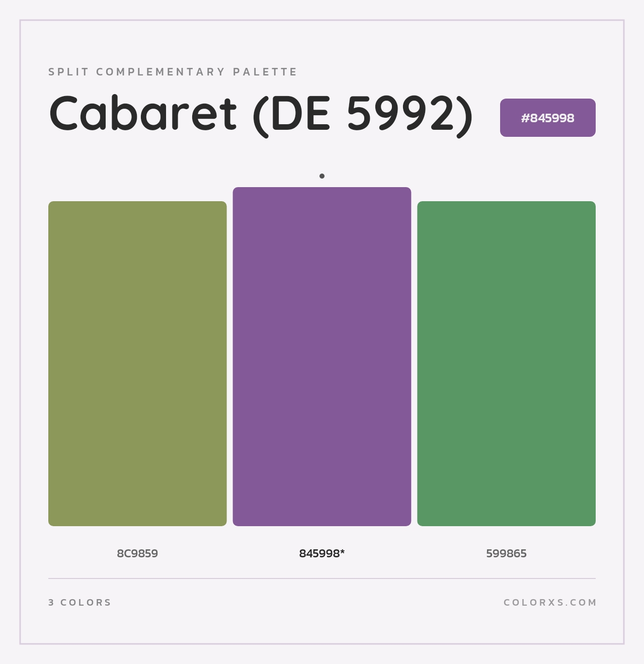 Cabaret (DE 5992) - Split-Complementary Color Palette