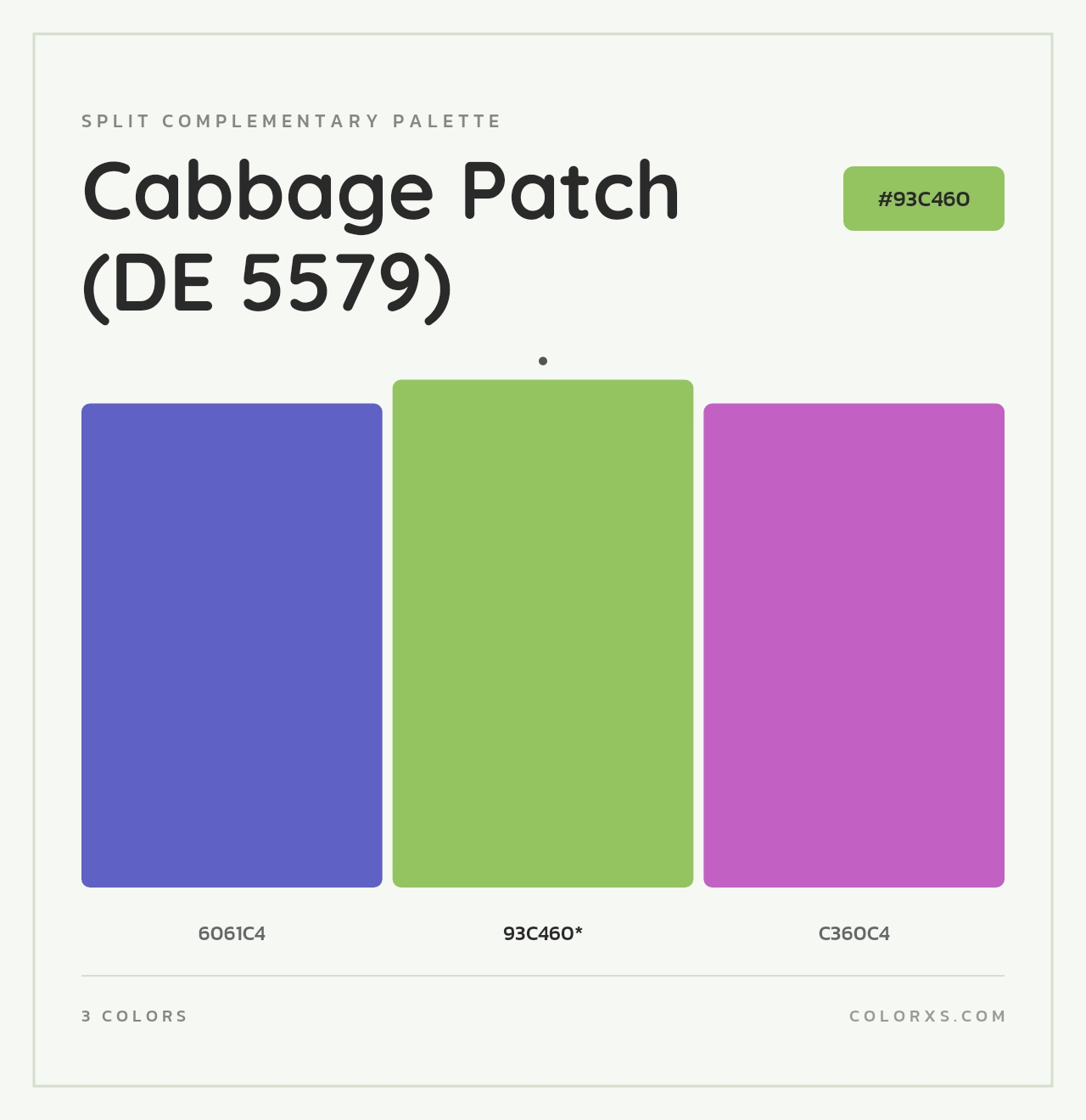 Cabbage Patch (DE 5579) - Split-Complementary Color Palette