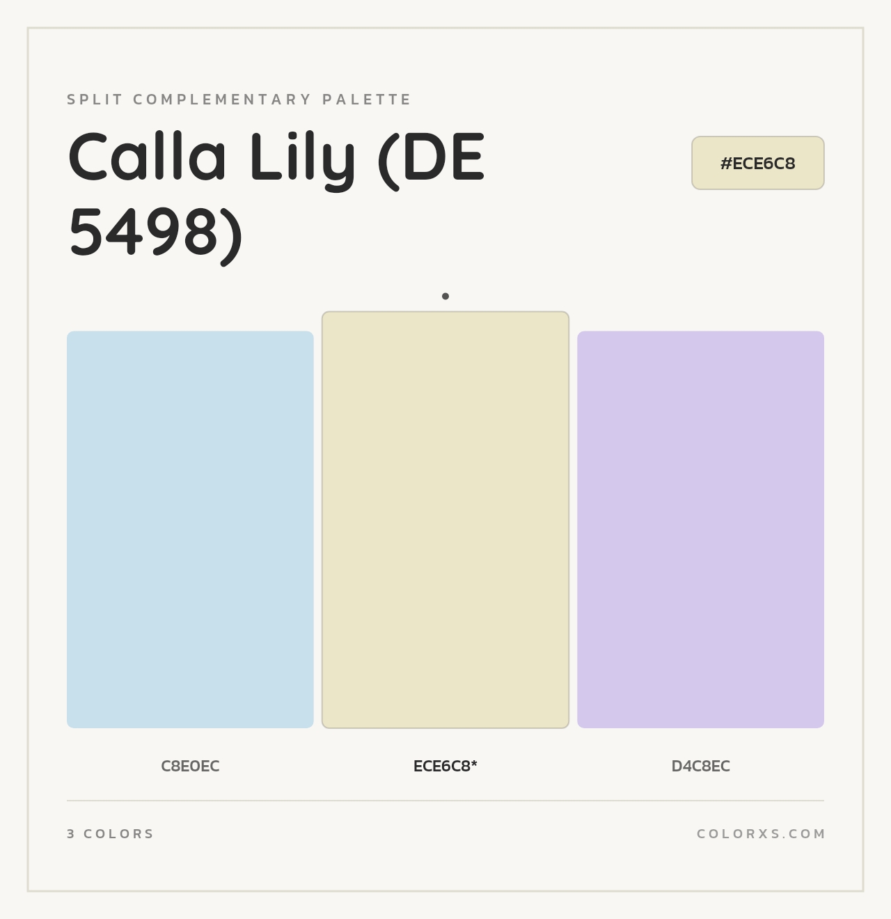Calla Lily (DE 5498) - Split-Complementary Color Palette