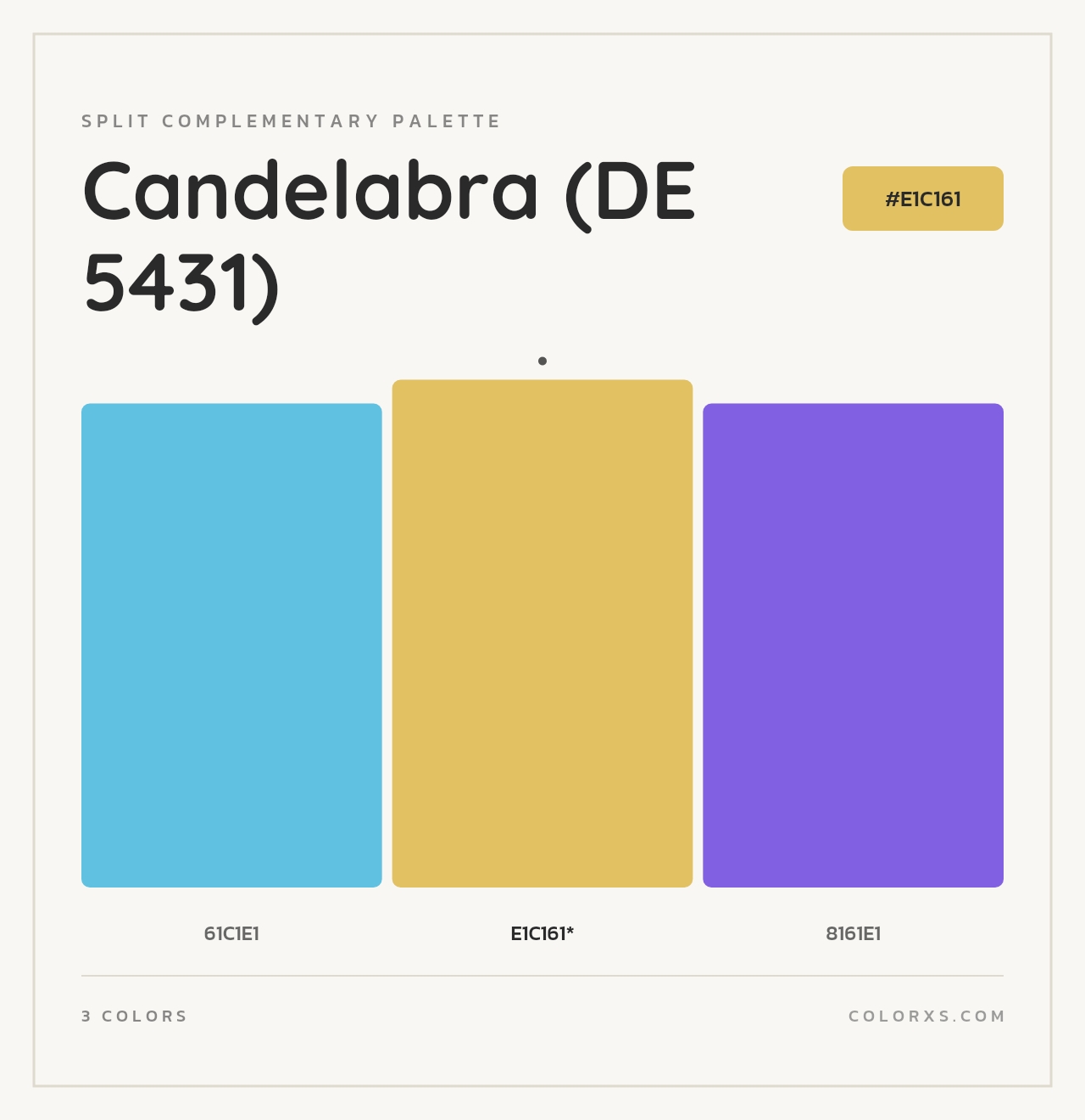 Candelabra (DE 5431) - Split-Complementary Color Palette