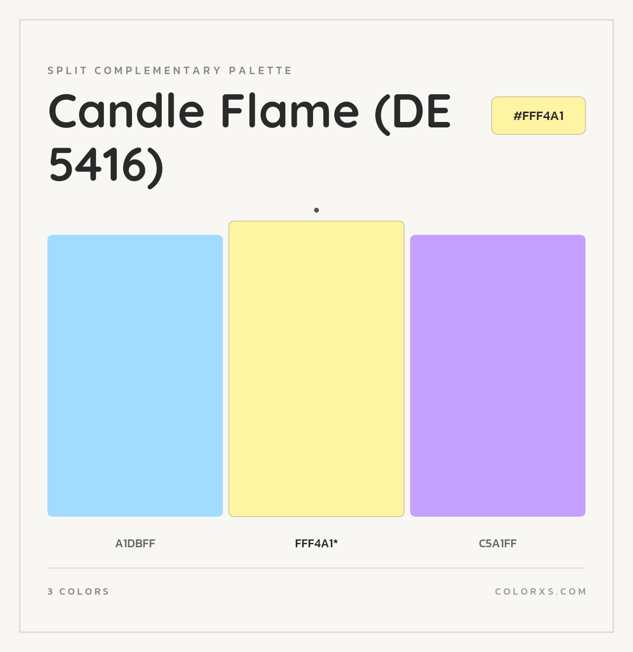 Candle Flame (DE 5416) - Split-Complementary Color Palette