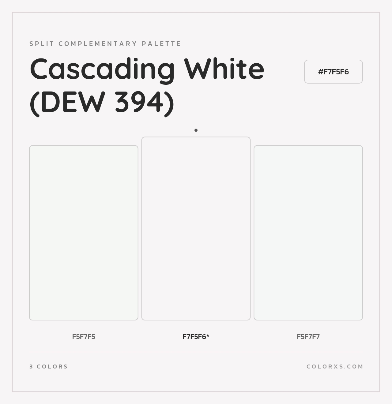 Cascading White (DEW 394) - Split-Complementary Color Palette