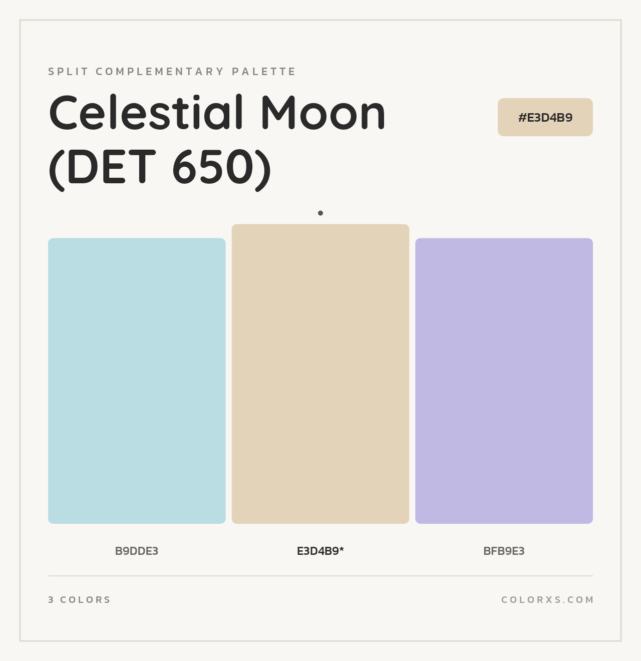 Celestial Moon (DET 650) - Split-Complementary Color Palette