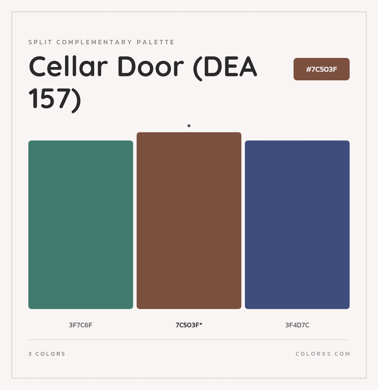 Cellar Door (DEA 157) - Split-Complementary Color Palette