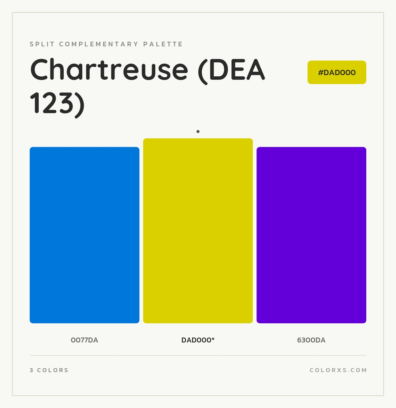 Chartreuse (DEA 123) - Split-Complementary Color Palette