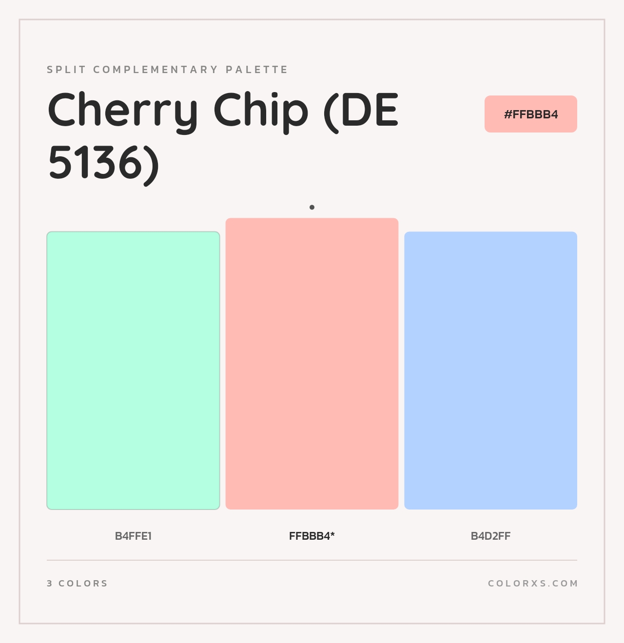 Cherry Chip (DE 5136) - Split-Complementary Color Palette