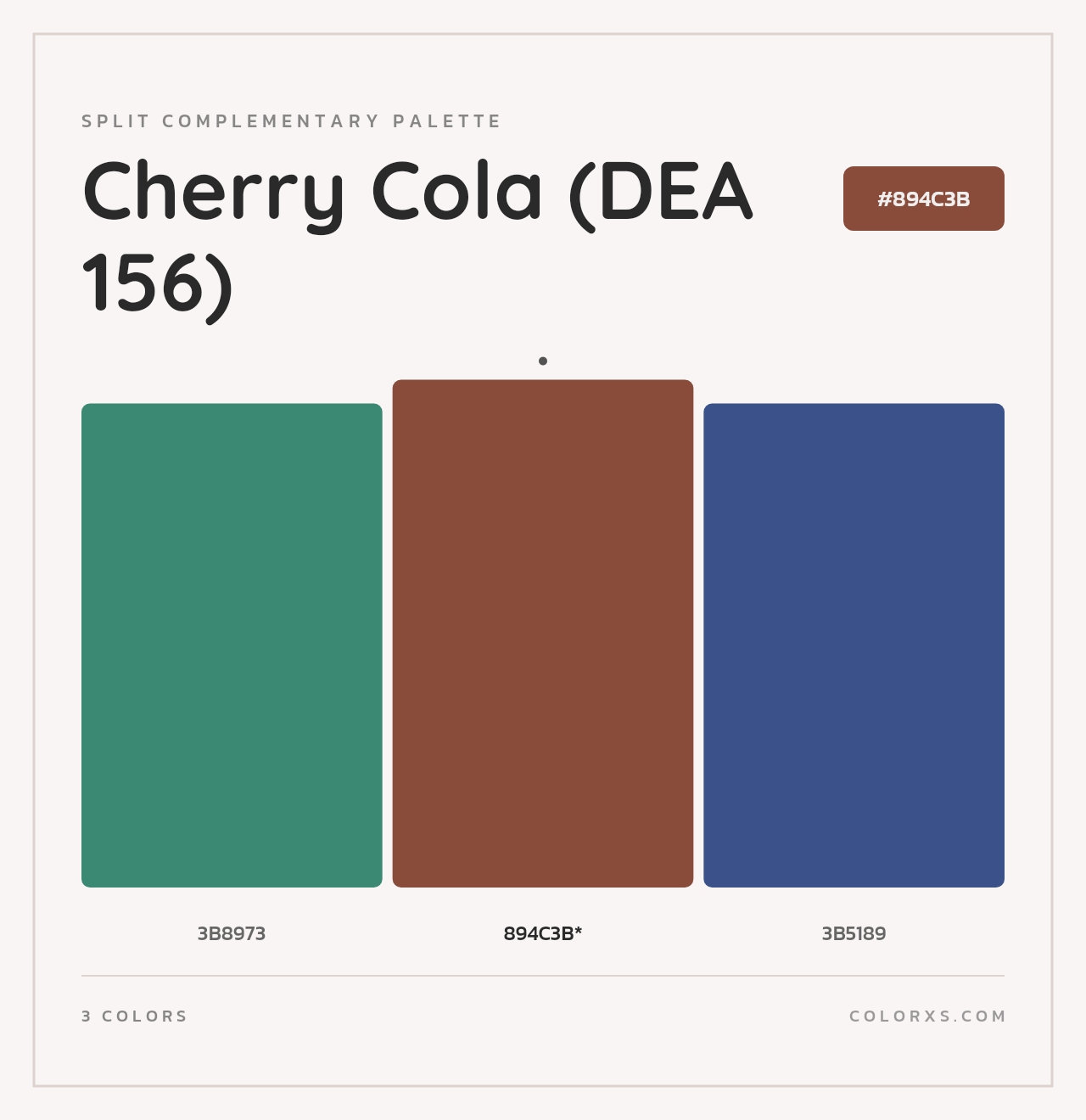 Cherry Cola (DEA 156) - Split-Complementary Color Palette