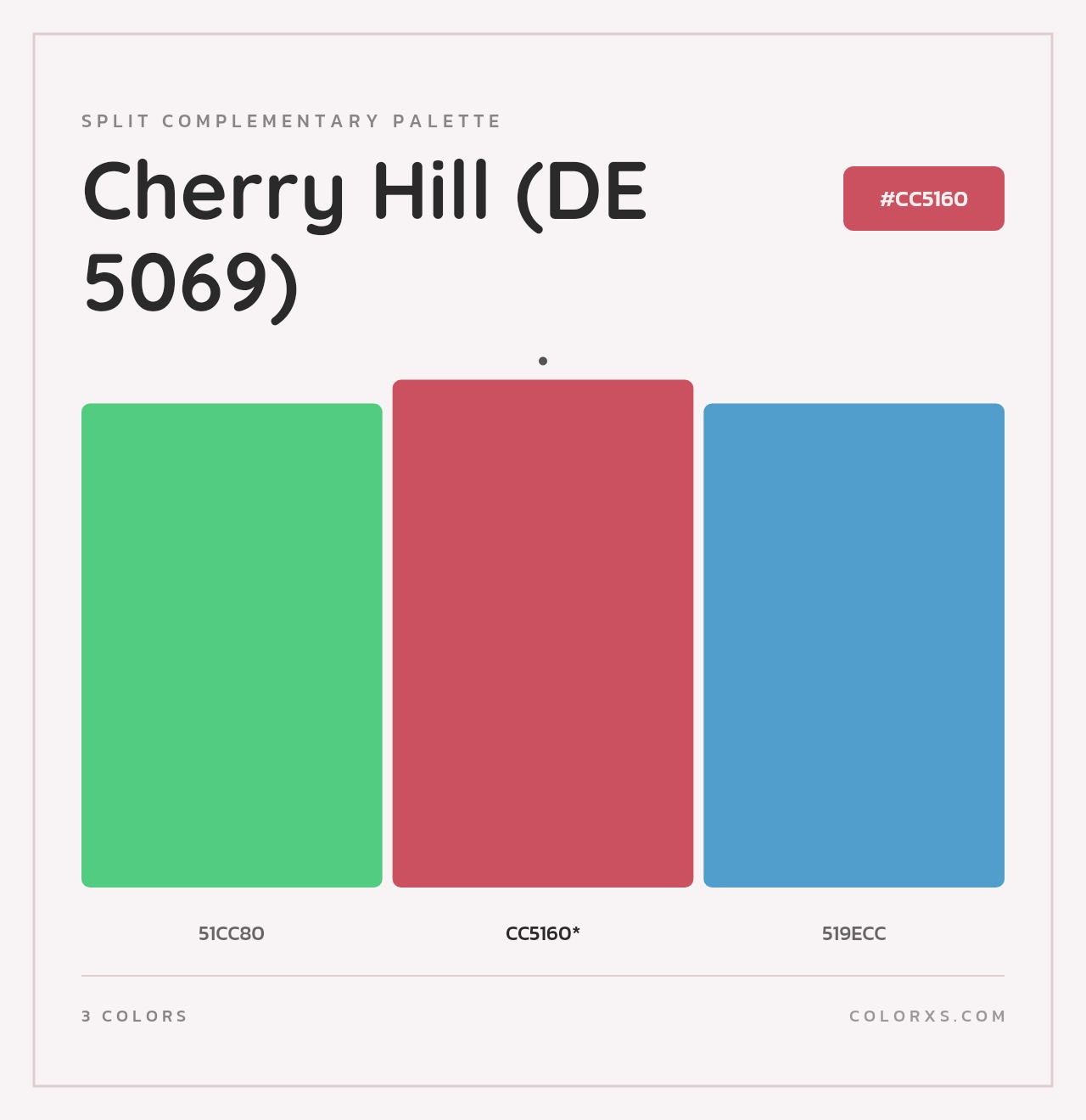 Cherry Hill (DE 5069) - Split-Complementary Color Palette