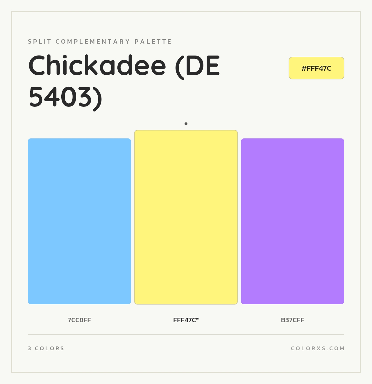 Chickadee (DE 5403) - Split-Complementary Color Palette