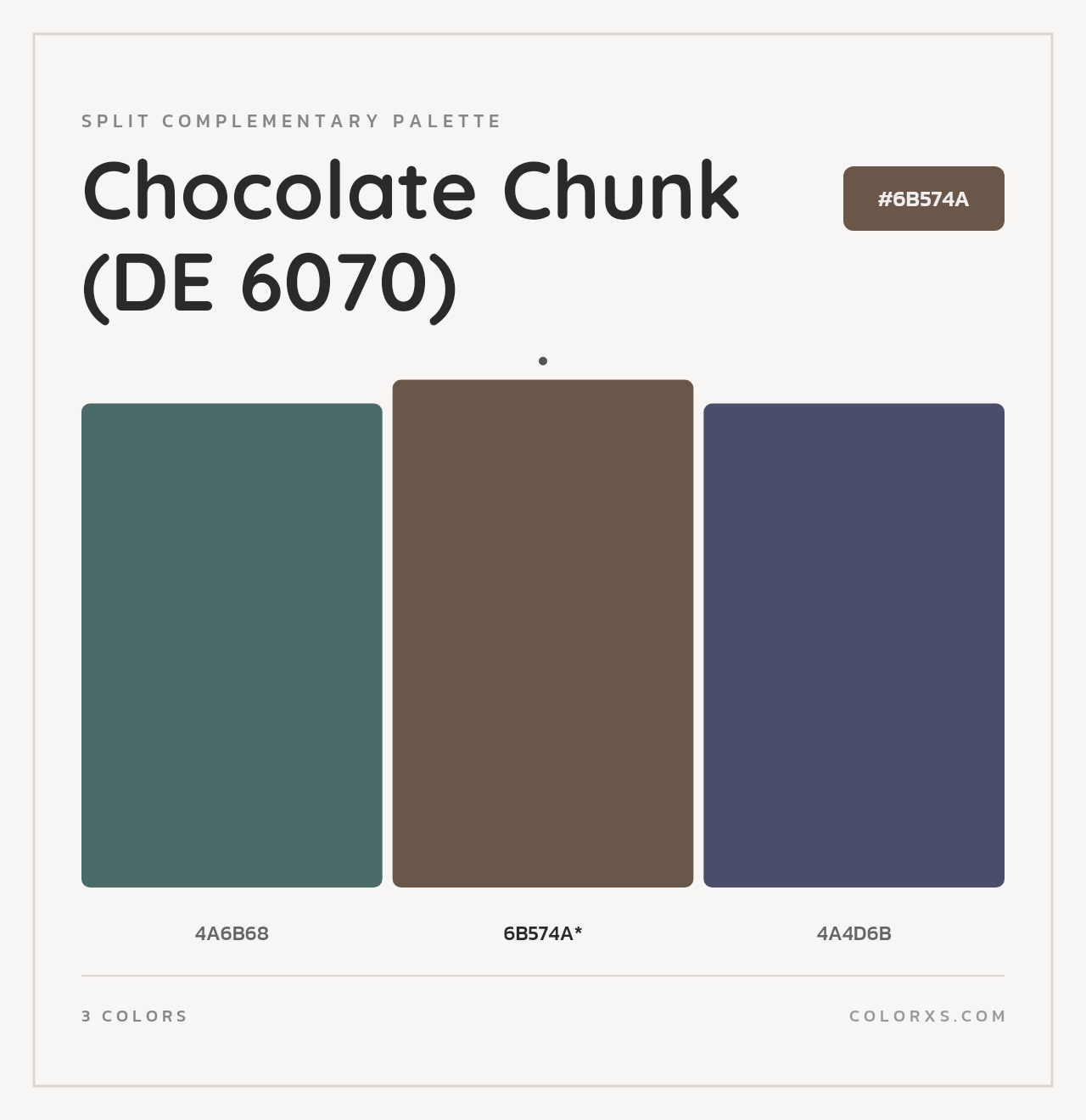 Chocolate Chunk (DE 6070) - Split-Complementary Color Palette