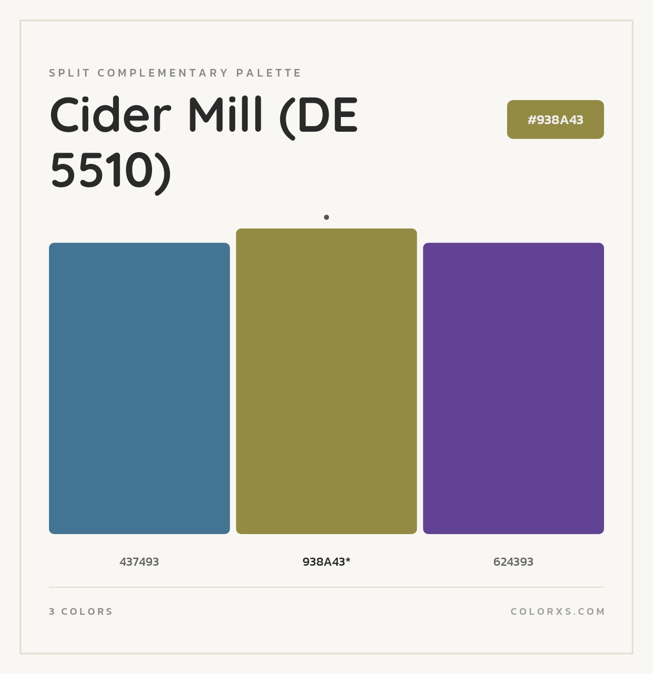 Cider Mill (DE 5510) - Split-Complementary Color Palette