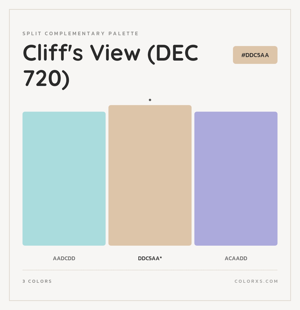 Cliff's View (DEC 720) - Split-Complementary Color Palette