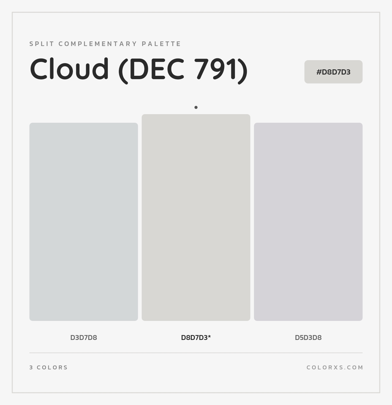 Cloud (DEC 791) - Split-Complementary Color Palette