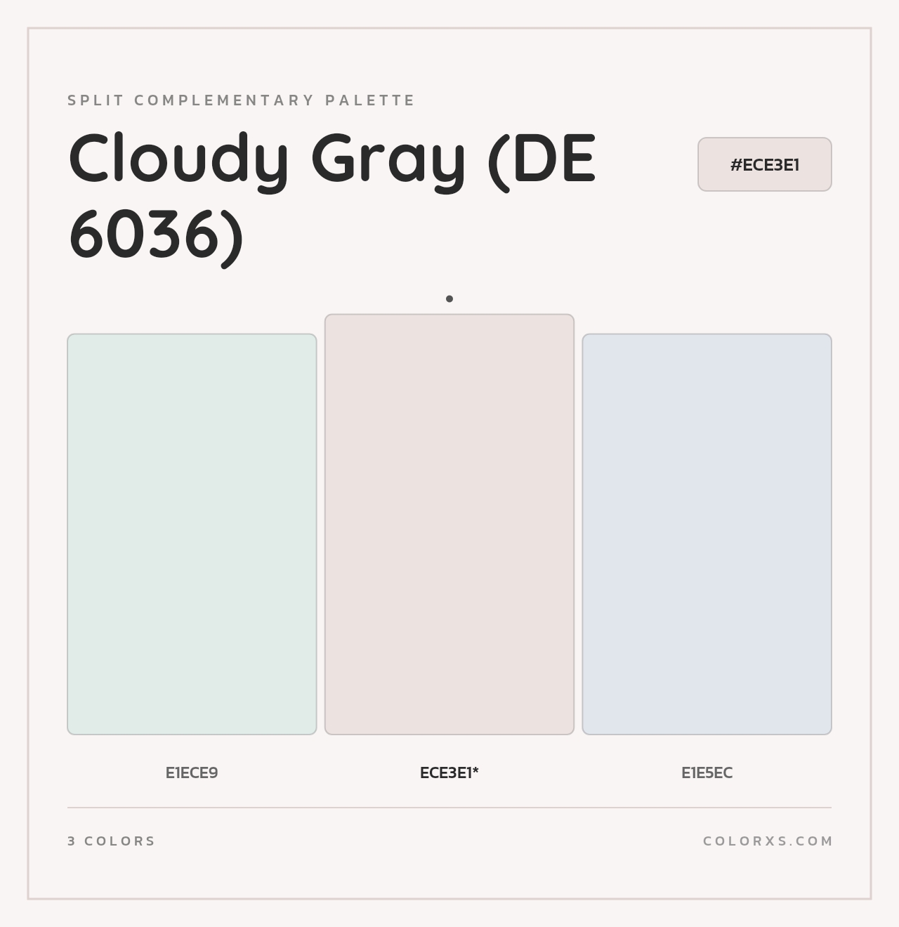 Cloudy Gray (DE 6036) - Split-Complementary Color Palette