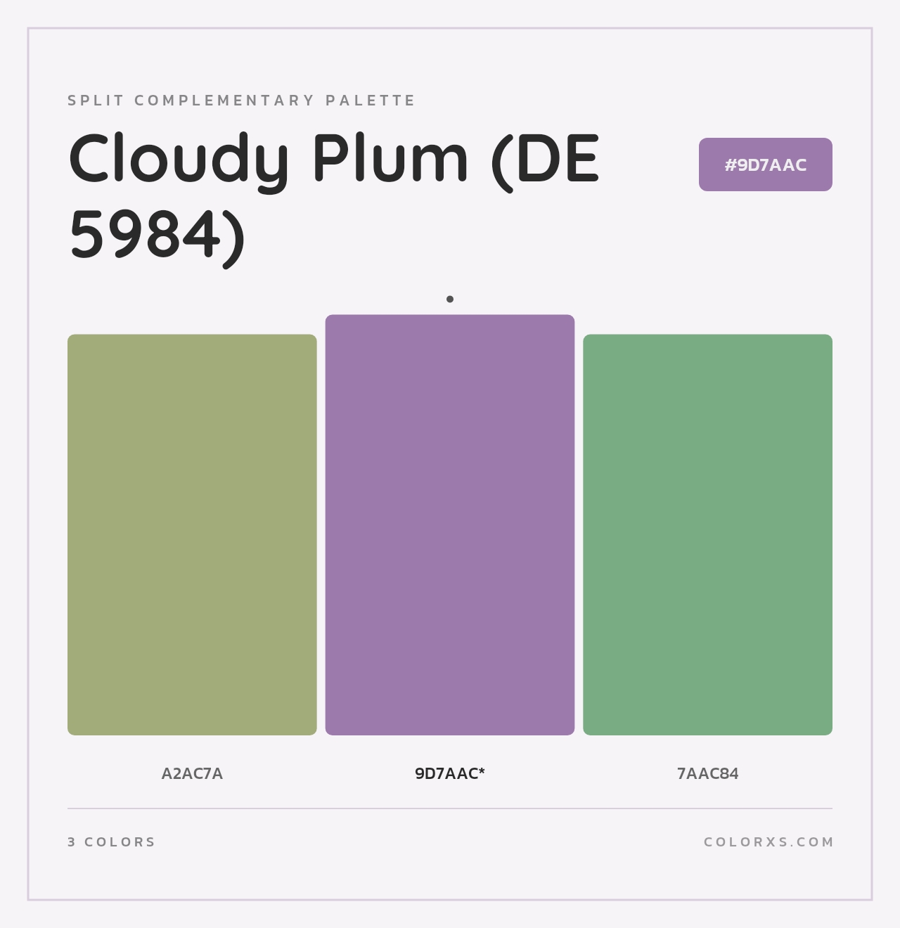 Cloudy Plum (DE 5984) - Split-Complementary Color Palette