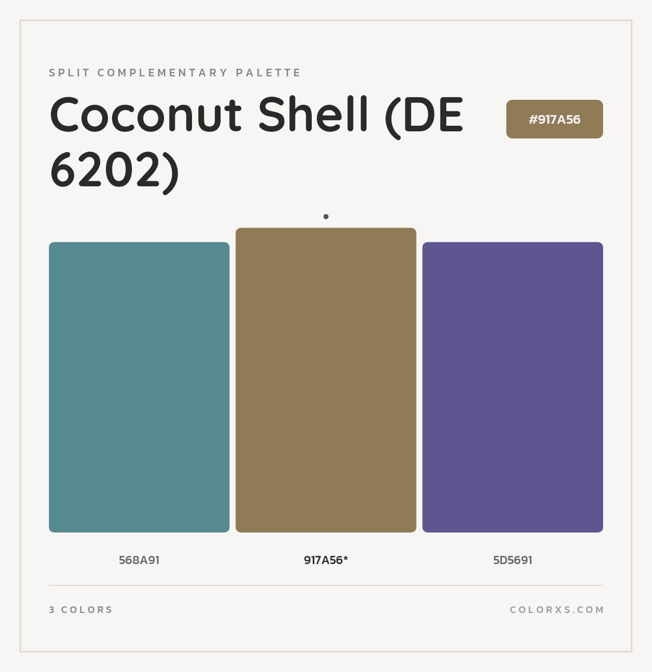 Coconut Shell (DE 6202) - Split-Complementary Color Palette