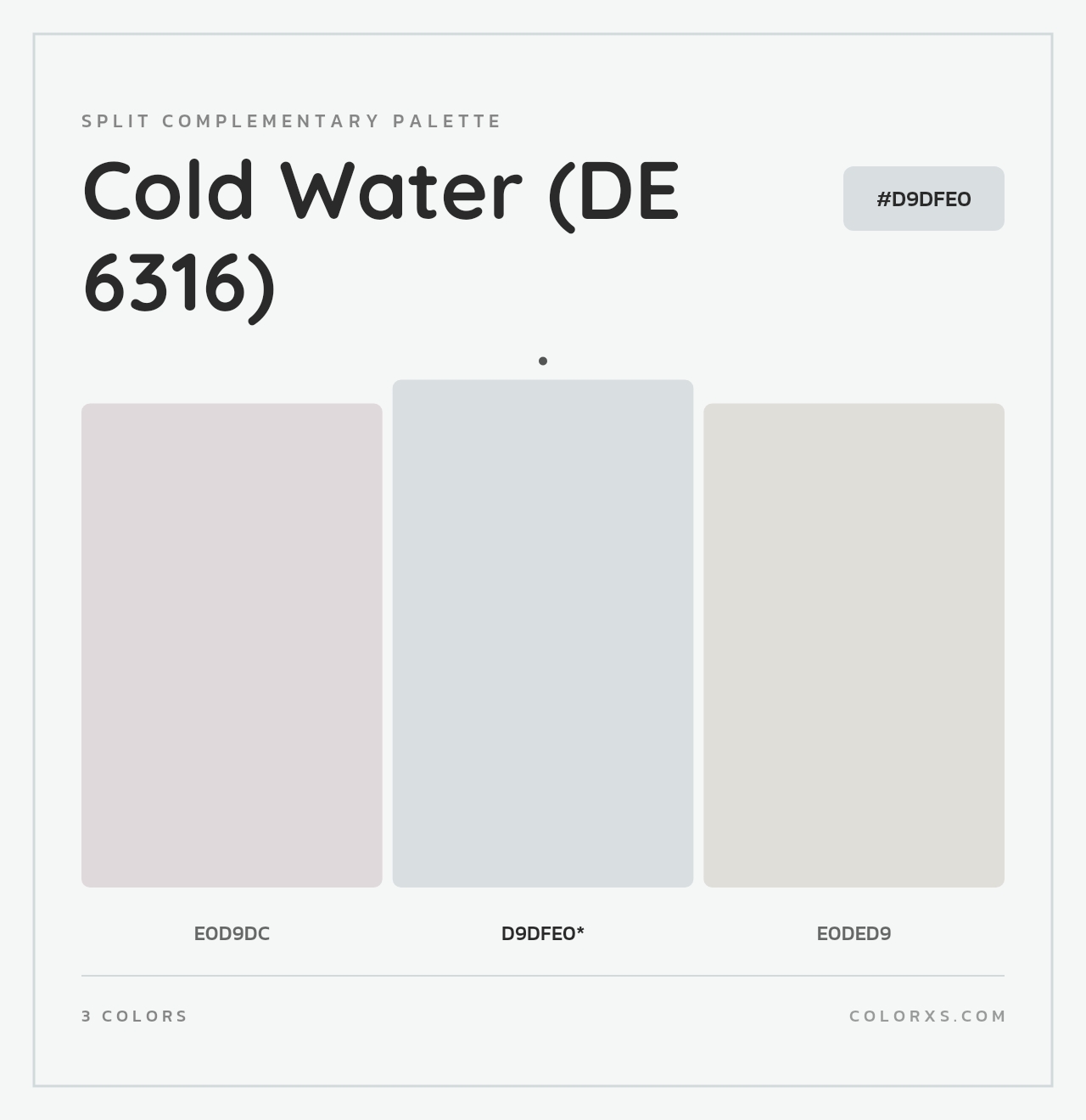 Cold Water (DE 6316) - Split-Complementary Color Palette