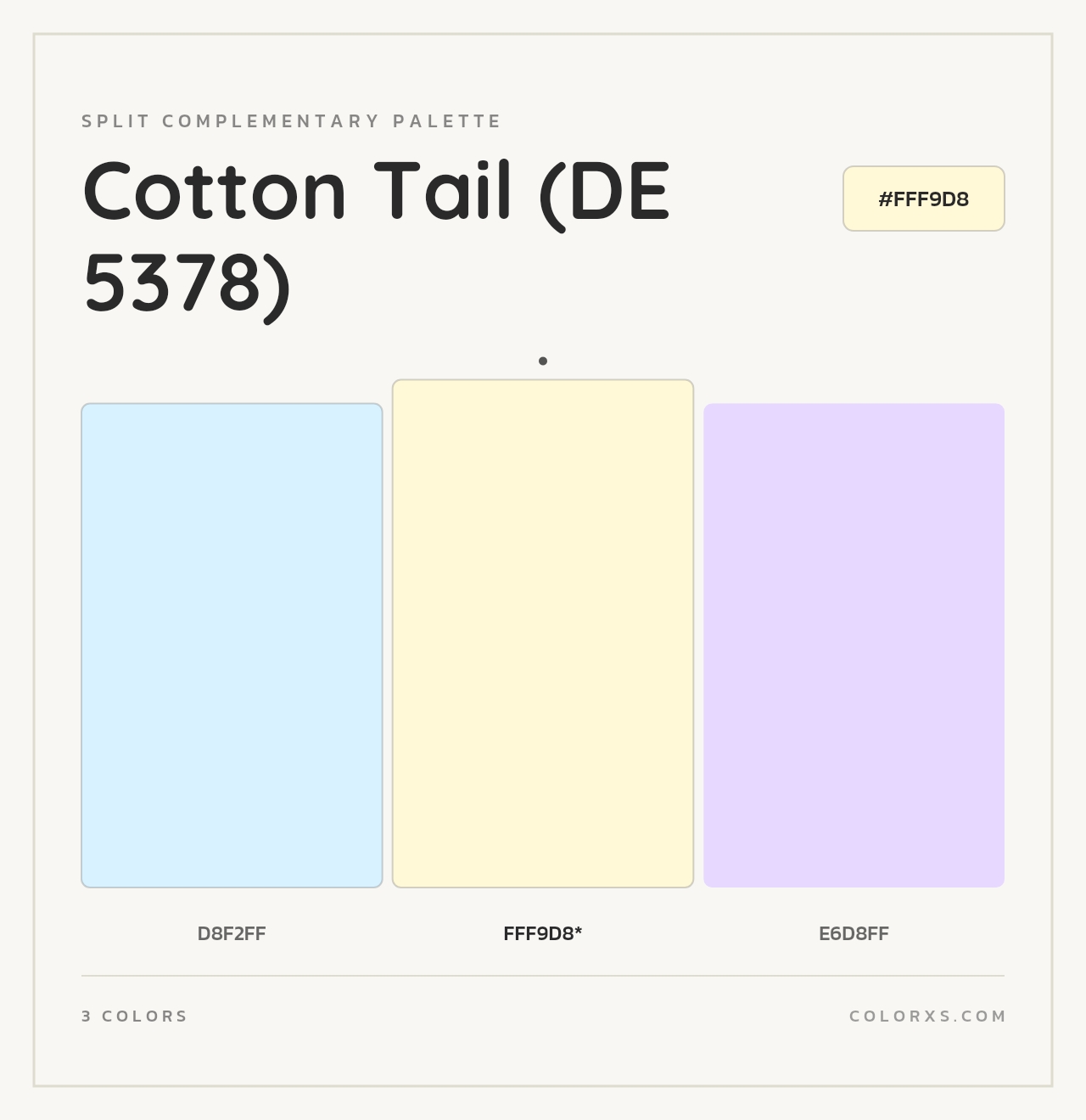 Cotton Tail (DE 5378) - Split-Complementary Color Palette