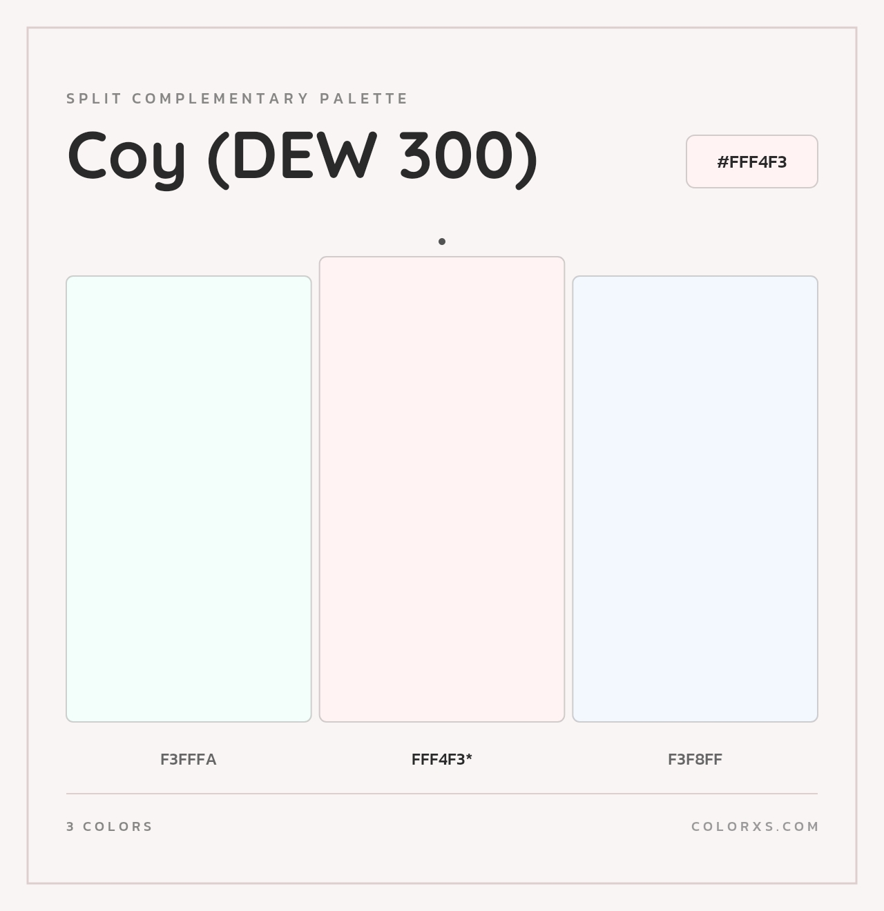 Coy (DEW 300) - Split-Complementary Color Palette
