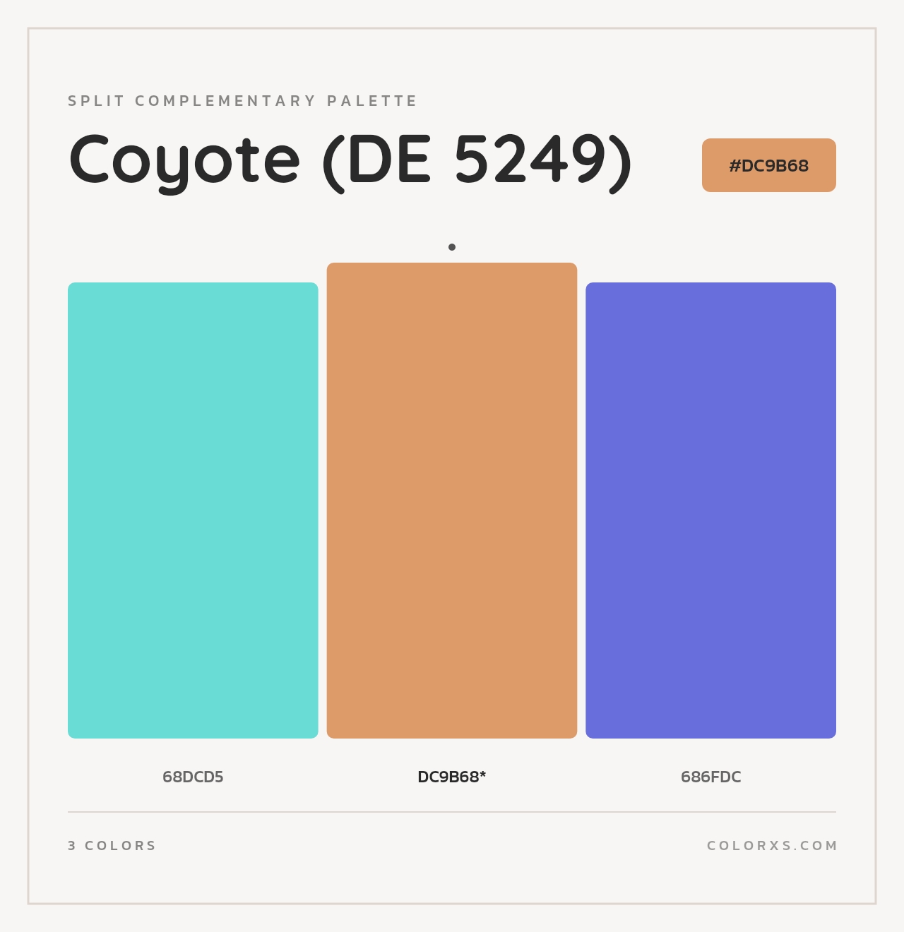 Coyote (DE 5249) - Split-Complementary Color Palette