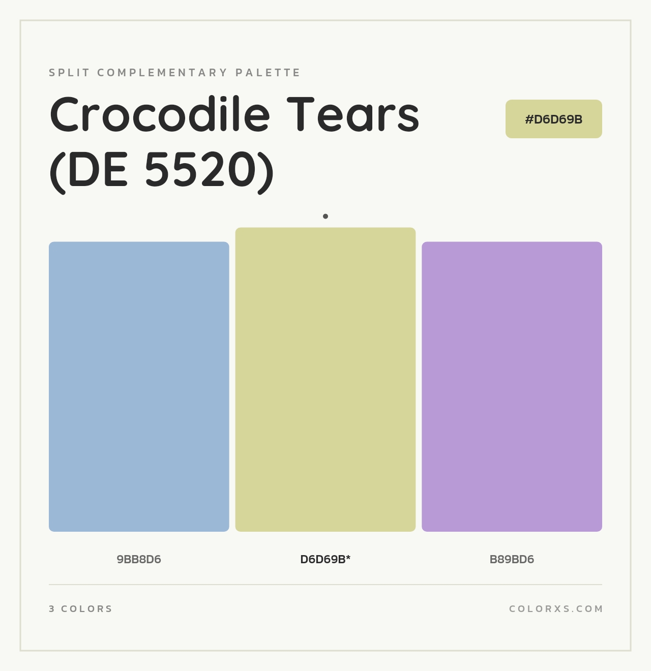 Crocodile Tears (DE 5520) - Split-Complementary Color Palette