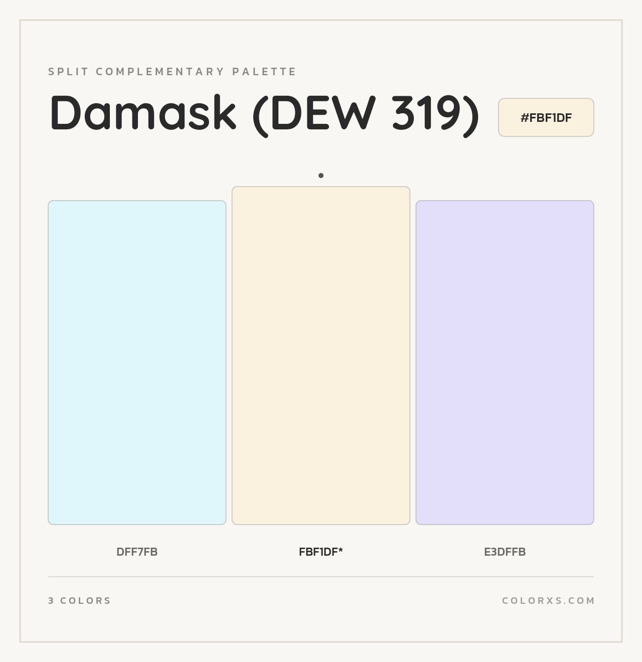 Damask (DEW 319) - Split-Complementary Color Palette