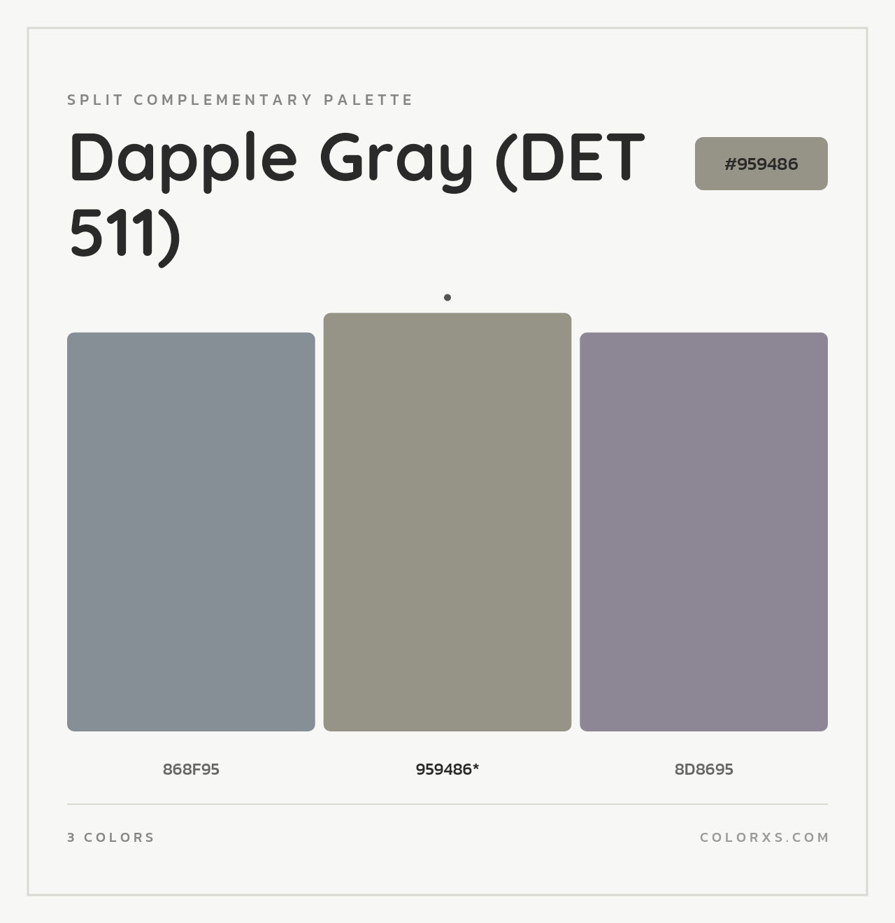 Dapple Gray (DET 511) - Split-Complementary Color Palette