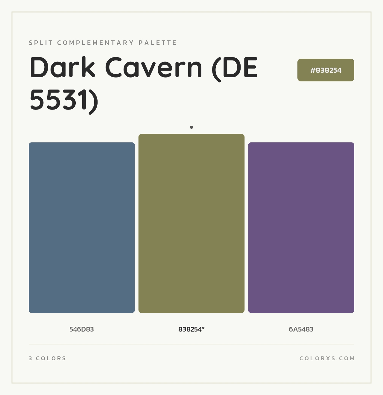 Dark Cavern (DE 5531) - Split-Complementary Color Palette
