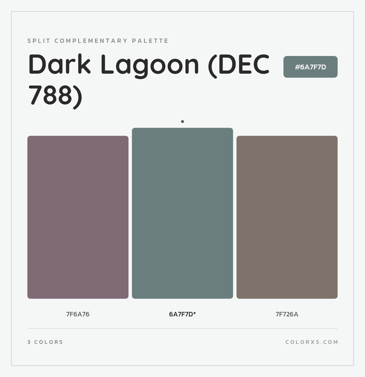 Dark Lagoon (DEC 788) - Split-Complementary Color Palette