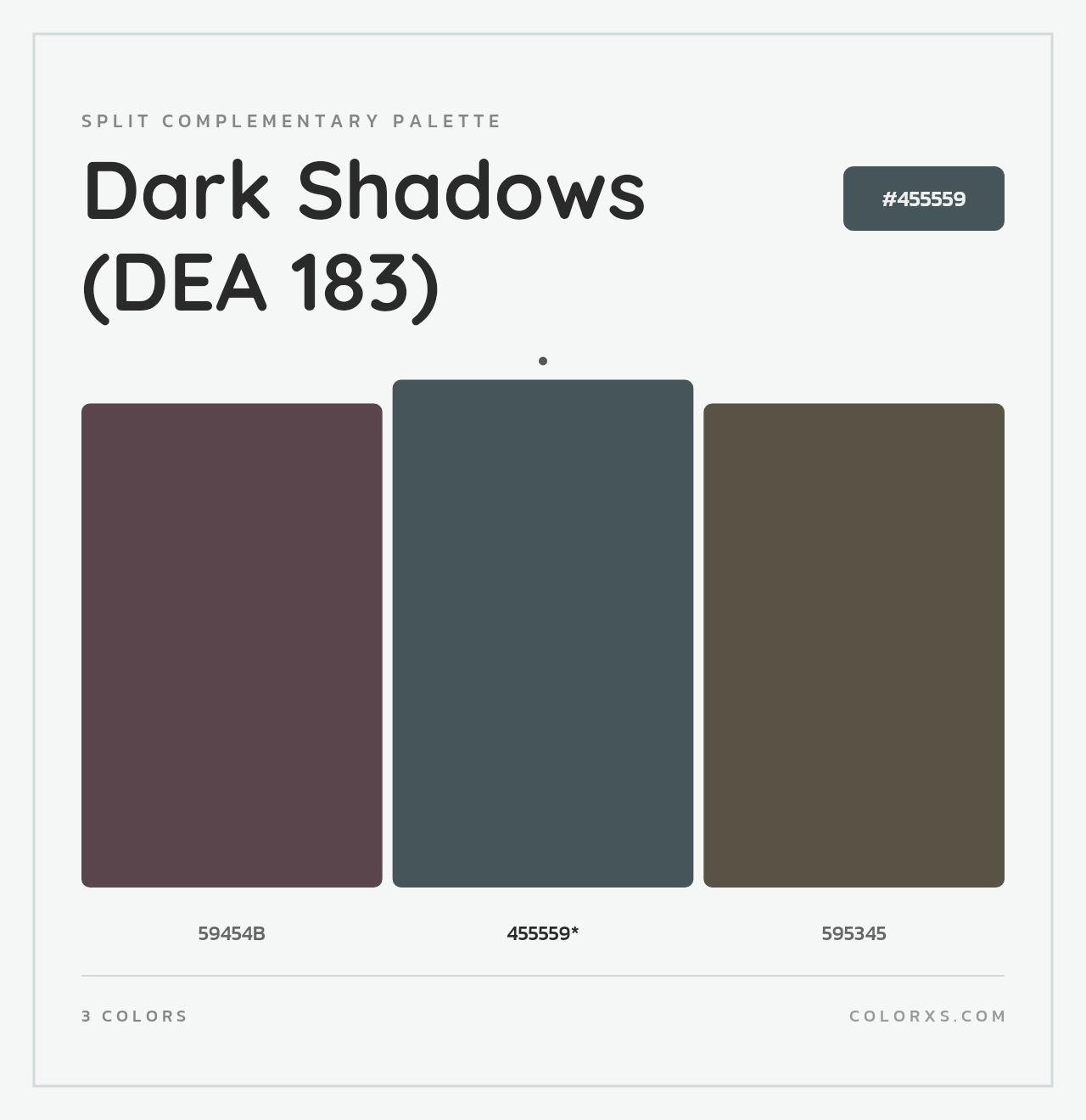 Dark Shadows (DEA 183) - Split-Complementary Color Palette