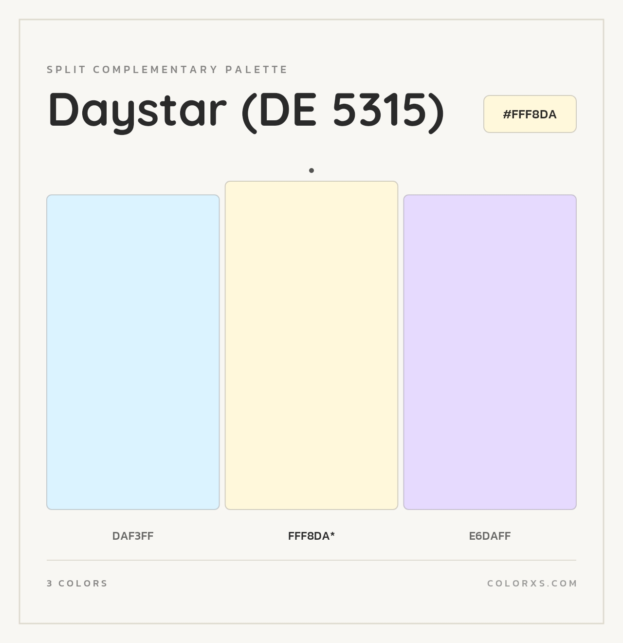 Daystar (DE 5315) - Split-Complementary Color Palette