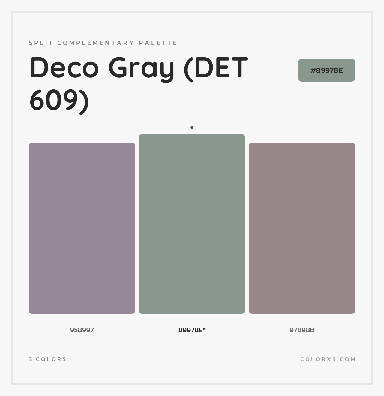 Deco Gray (DET 609) - Split-Complementary Color Palette