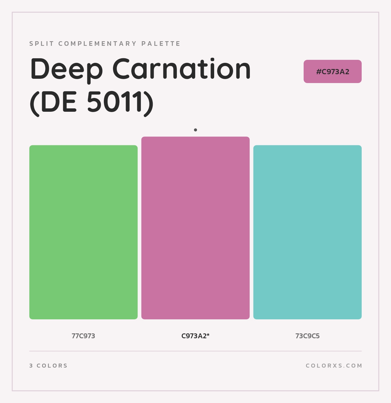 Deep Carnation (DE 5011) - Split-Complementary Color Palette