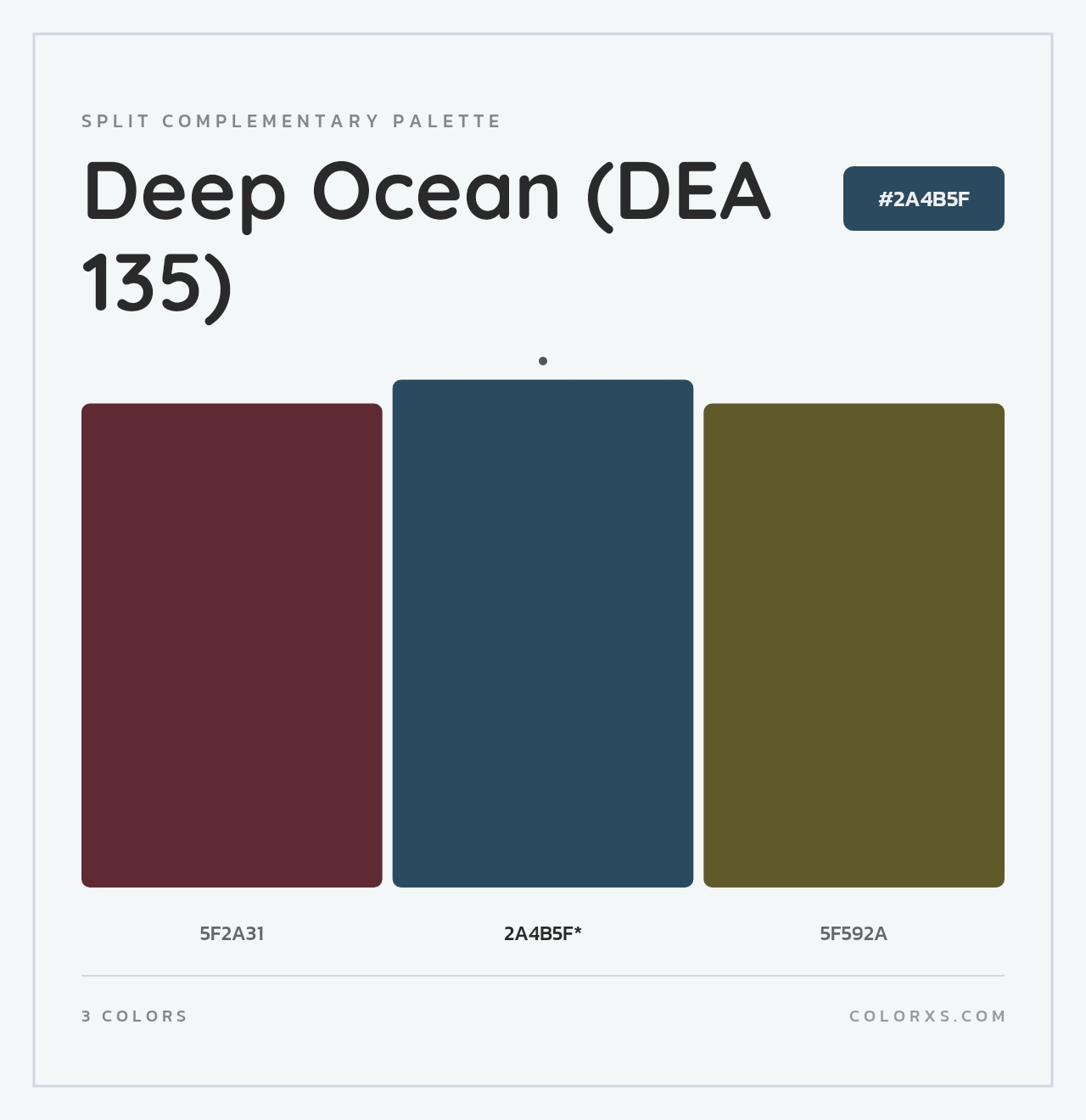 Deep Ocean (DEA 135) - Split-Complementary Color Palette
