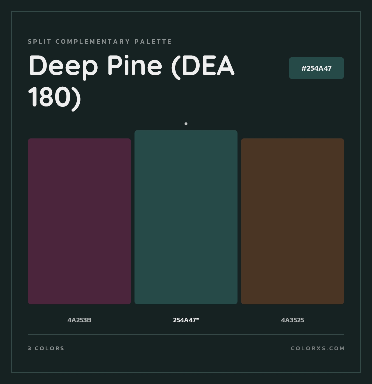 Deep Pine (DEA 180) - Split-Complementary Color Palette