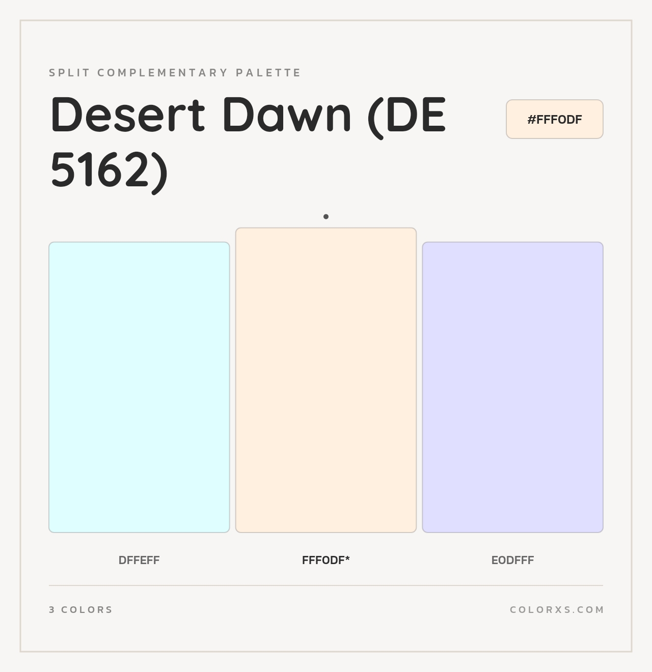 Desert Dawn (DE 5162) - Split-Complementary Color Palette