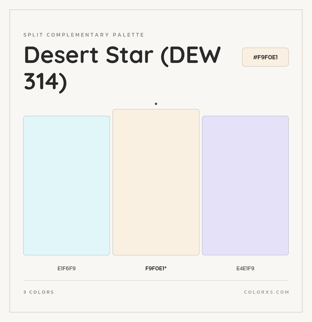 Desert Star (DEW 314) - Split-Complementary Color Palette