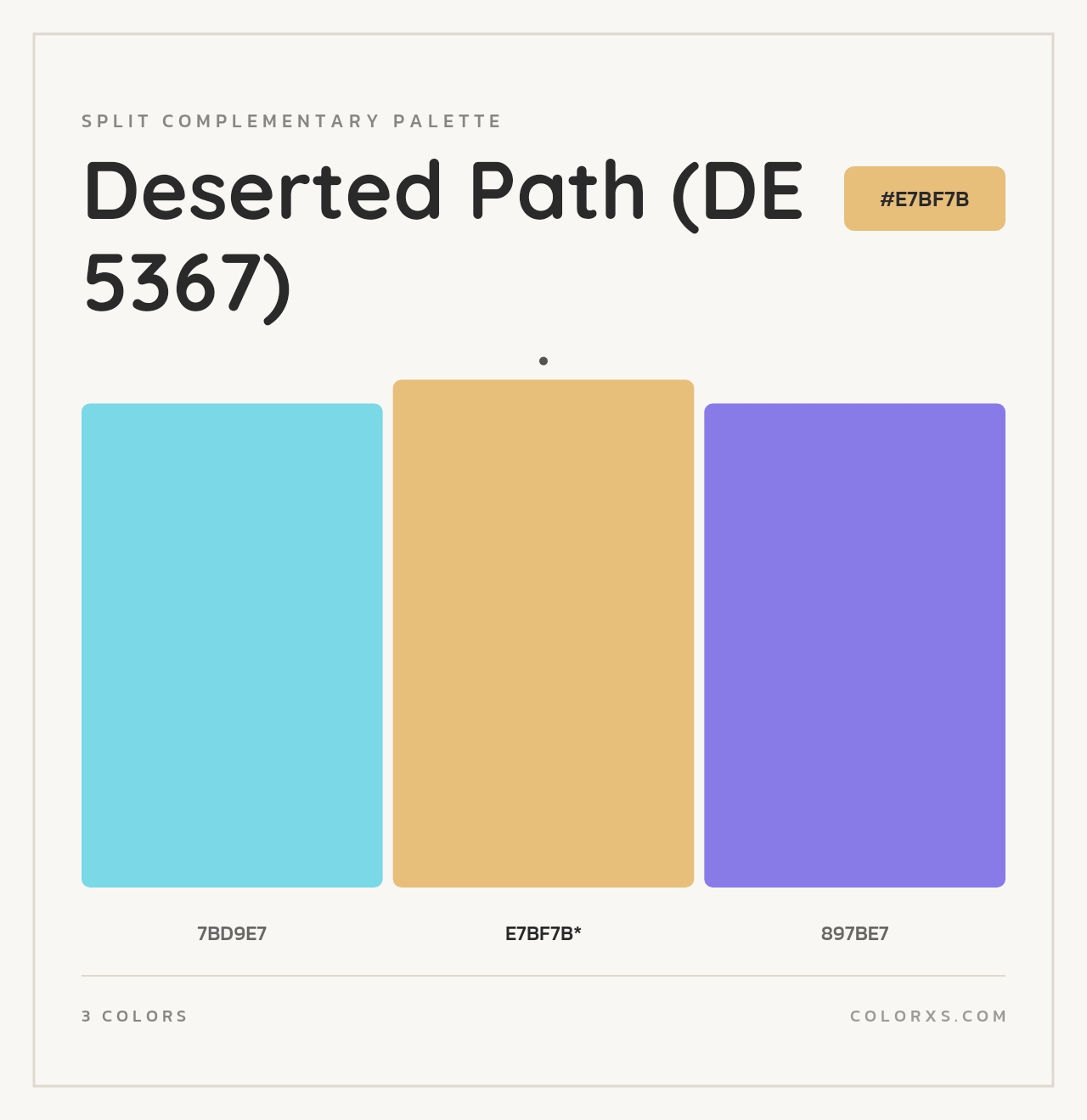 Deserted Path (DE 5367) - Split-Complementary Color Palette