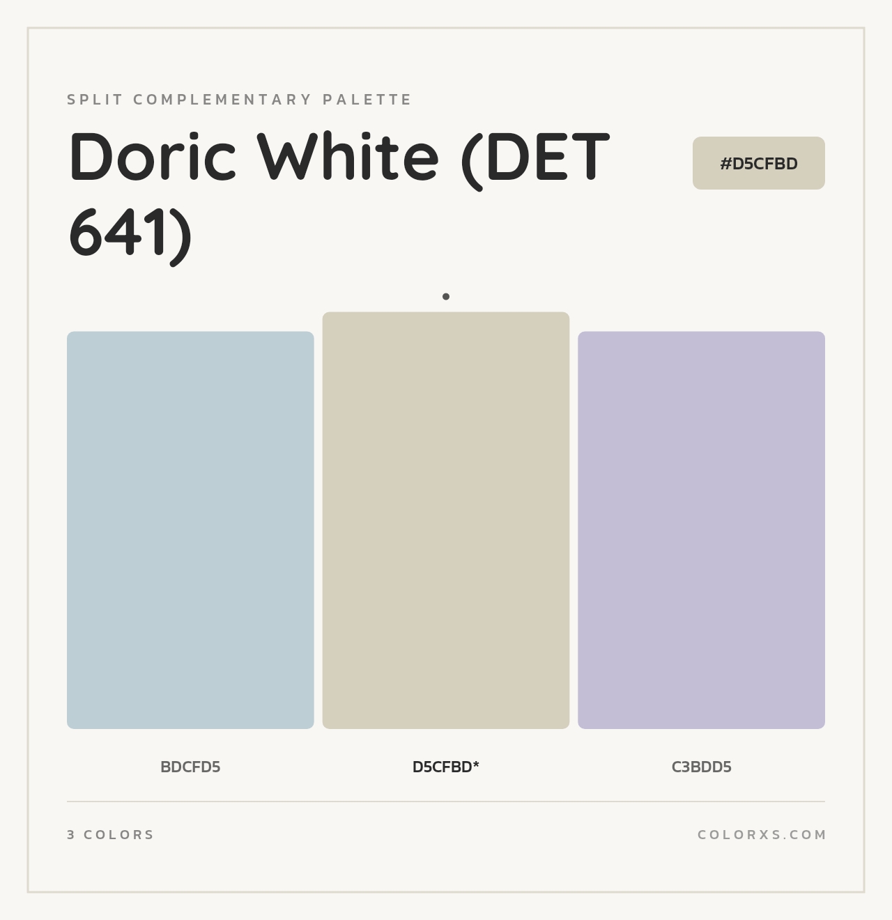 Doric White (DET 641) - Split-Complementary Color Palette