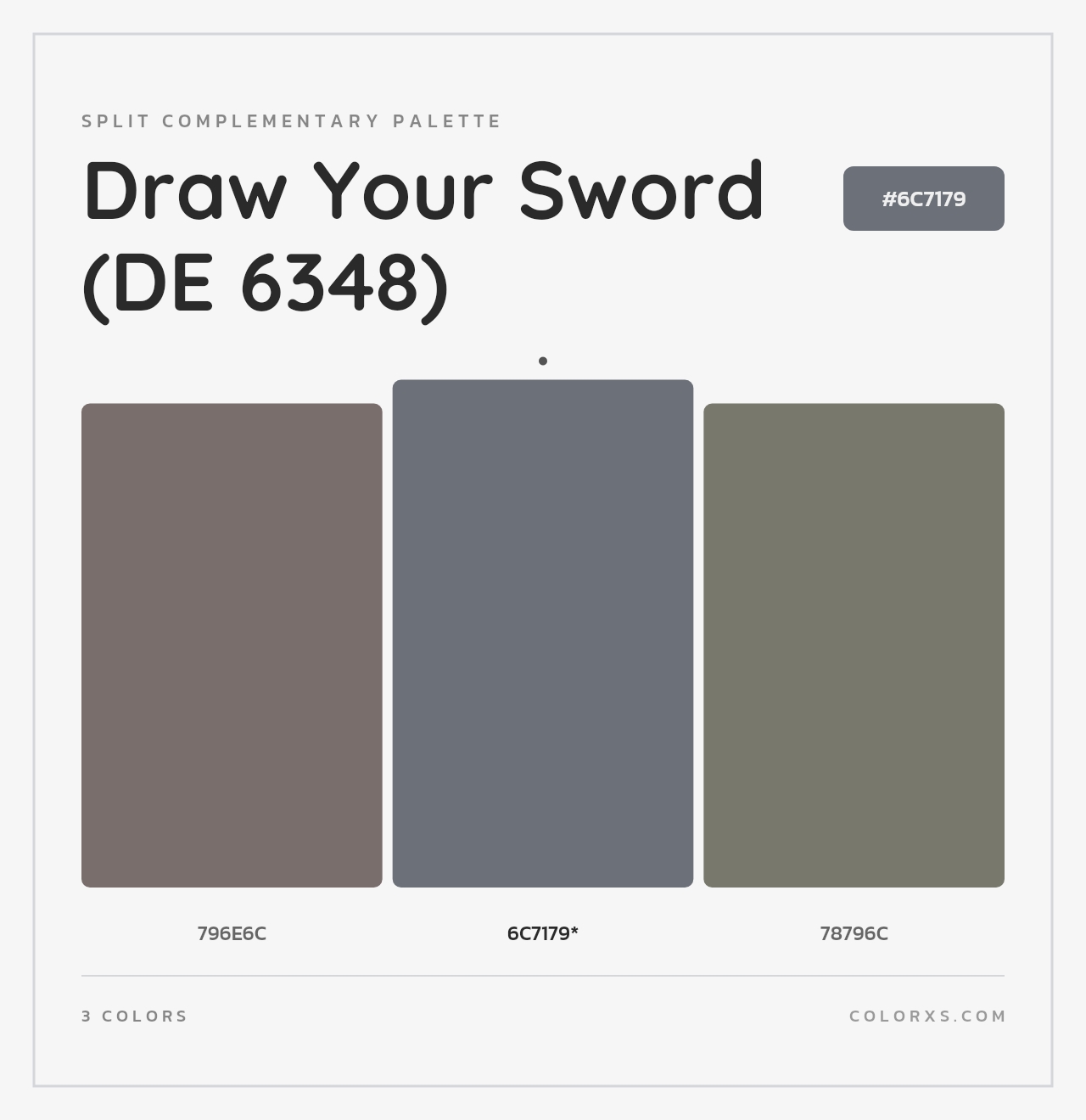 Draw Your Sword (DE 6348) - Split-Complementary Color Palette