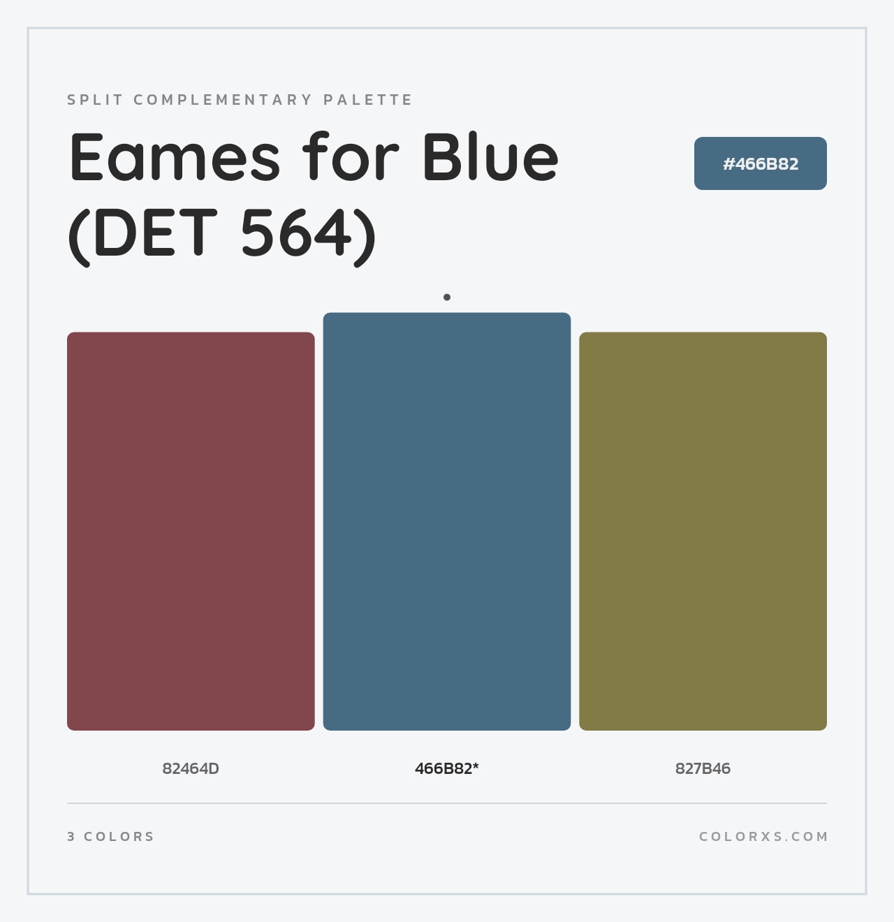 Eames for Blue (DET 564) - Split-Complementary Color Palette