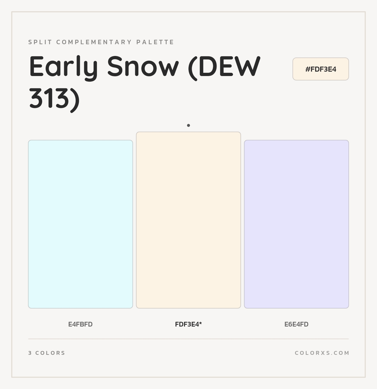 Early Snow (DEW 313) - Split-Complementary Color Palette