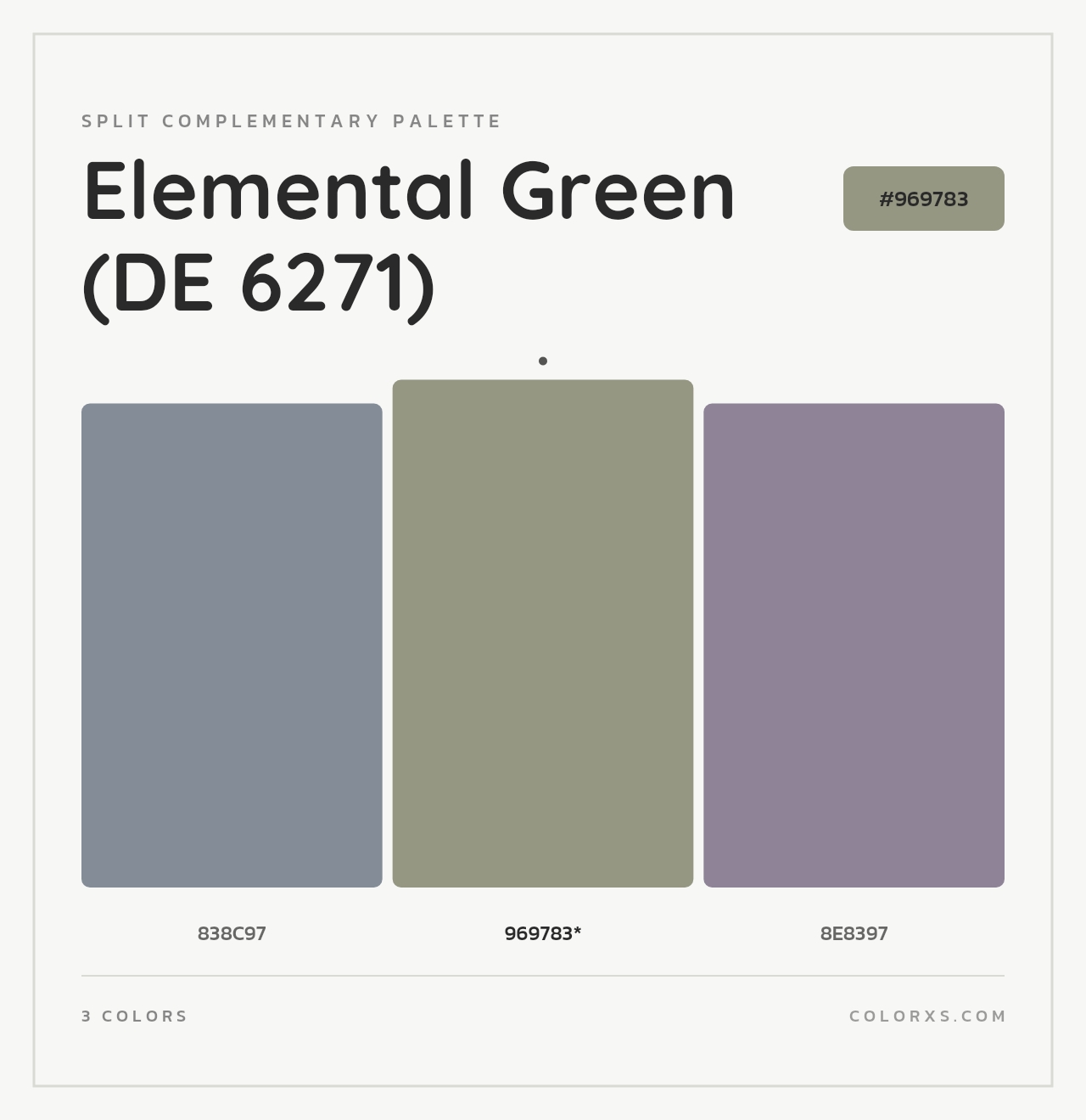 Elemental Green (DE 6271) - Split-Complementary Color Palette