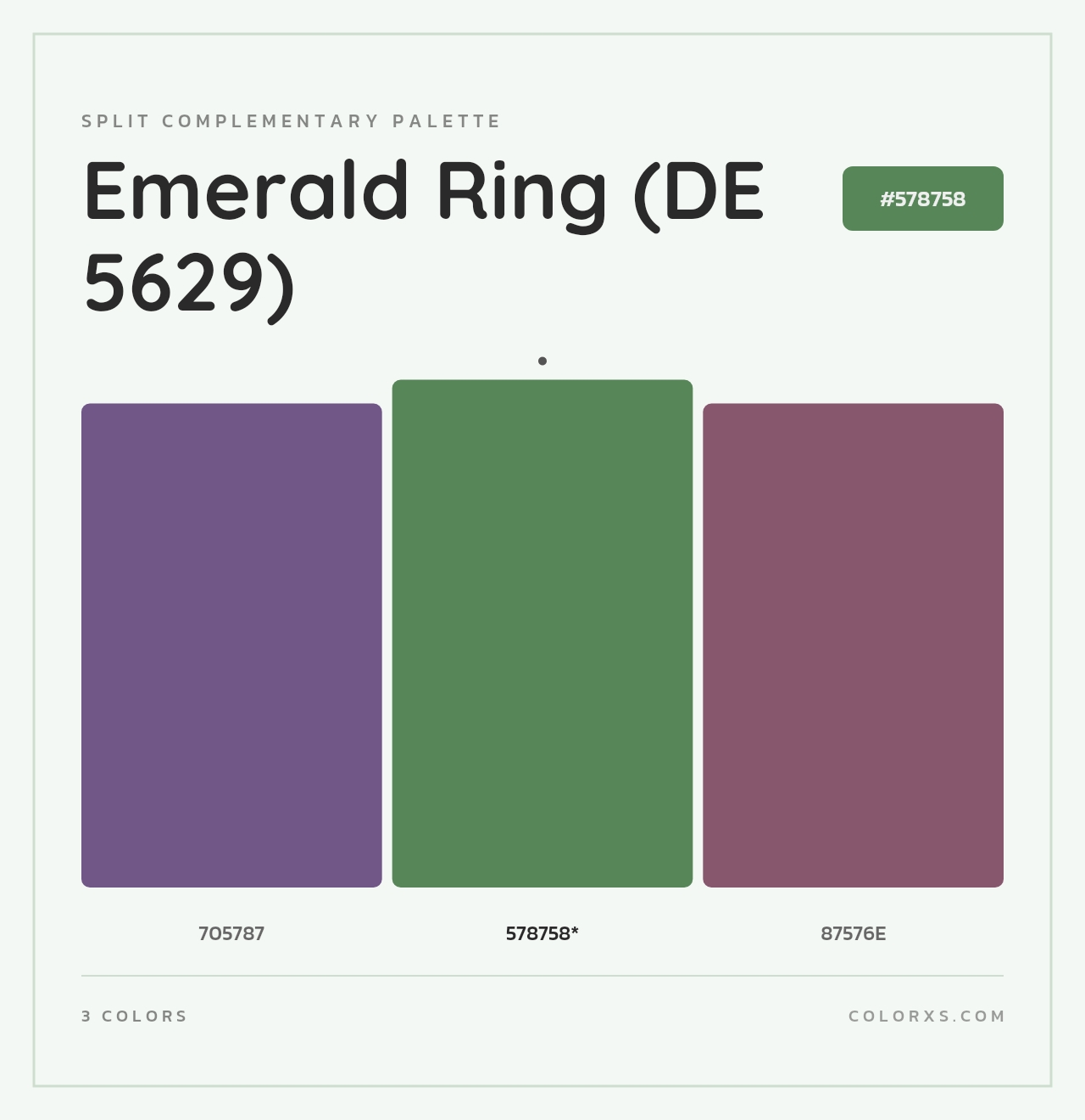 Emerald Ring (DE 5629) - Split-Complementary Color Palette