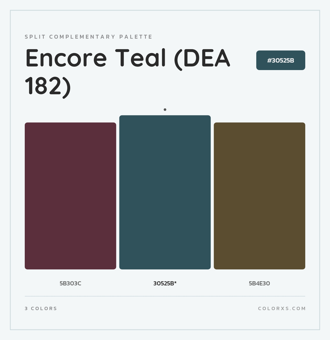 Encore Teal (DEA 182) - Split-Complementary Color Palette