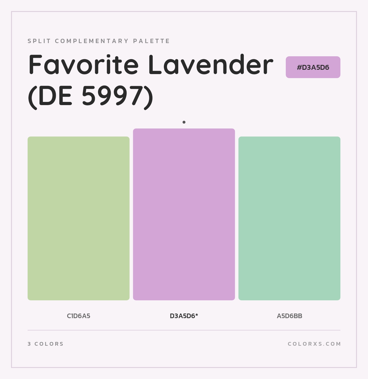 Favorite Lavender (DE 5997) - Split-Complementary Color Palette