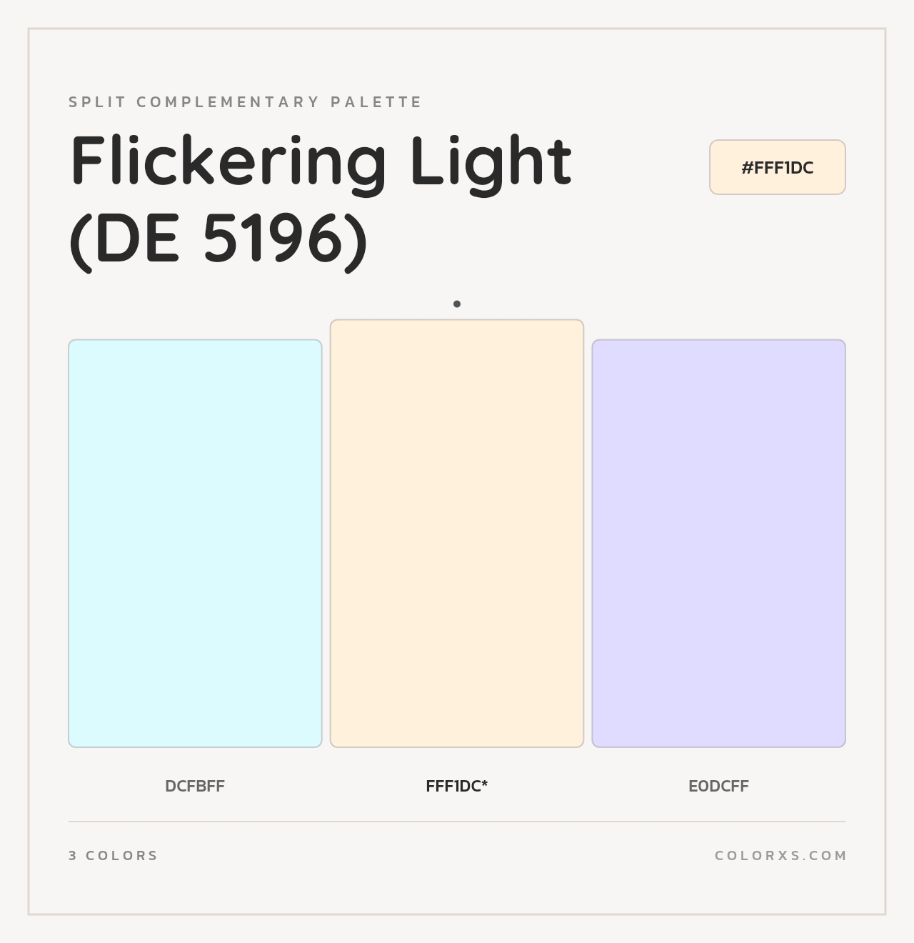 Flickering Light (DE 5196) - Split-Complementary Color Palette